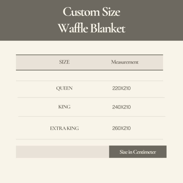 Custom Size Waffle Blanket