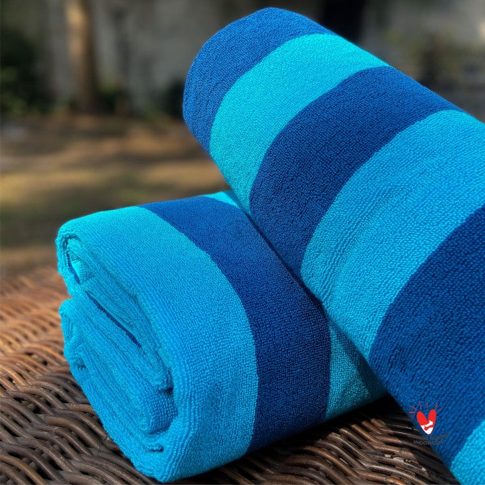 Pool Towel (Blue-Tosca) - 100% ELS Cotton