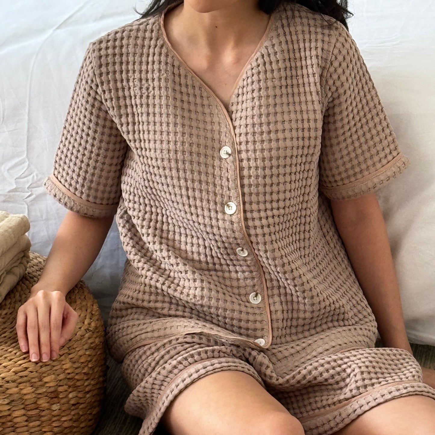 Waffle Pajamas Set Adult - 100% ELS Cotton