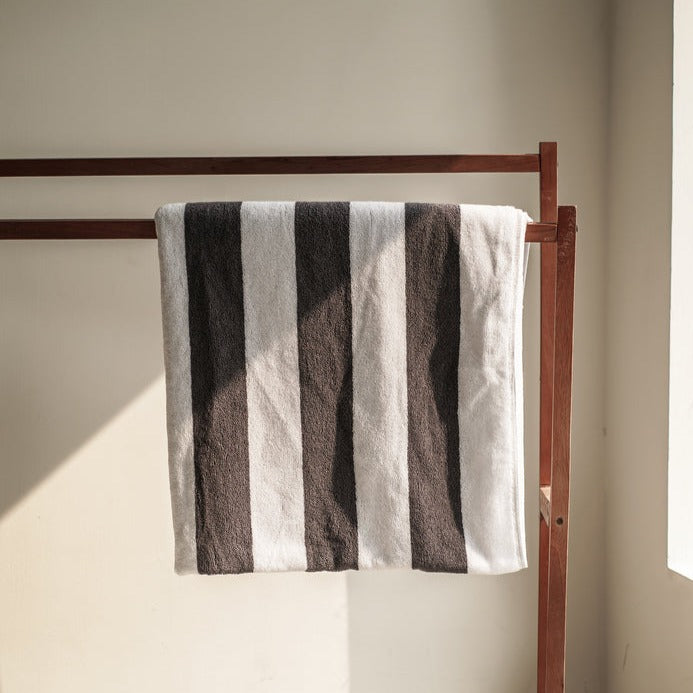 Pool Towel (White-Grey) - 100% ELS Cotton